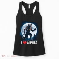 Funny Cringe Werewolf Wolf Meme I Heart Alphas I Love Alphas Women's Tank Top thumb 0
