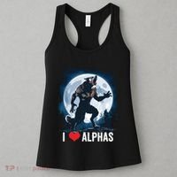 Funny Cringe Werewolf Wolf Meme I Heart Alphas I Love Alphas Women's Tank Top thumb 3