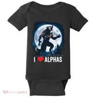 Funny Cringe Werewolf Wolf Meme I Heart Alphas I Love Alphas Baby Bodysuit thumb 0