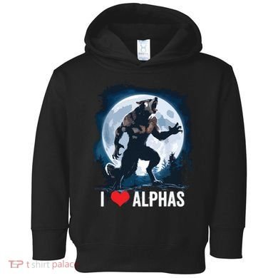 Funny Cringe Werewolf Wolf Meme I Heart Alphas I Love Alphas Toddler Hoodie