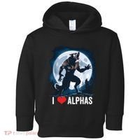 Funny Cringe Werewolf Wolf Meme I Heart Alphas I Love Alphas Toddler Hoodie thumb 0