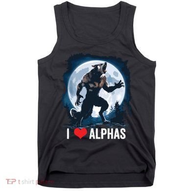 Funny Cringe Werewolf Wolf Meme I Heart Alphas I Love Alphas Tank Top
