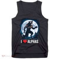 Funny Cringe Werewolf Wolf Meme I Heart Alphas I Love Alphas Tank Top thumb 0