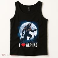 Funny Cringe Werewolf Wolf Meme I Heart Alphas I Love Alphas Tank Top thumb 2