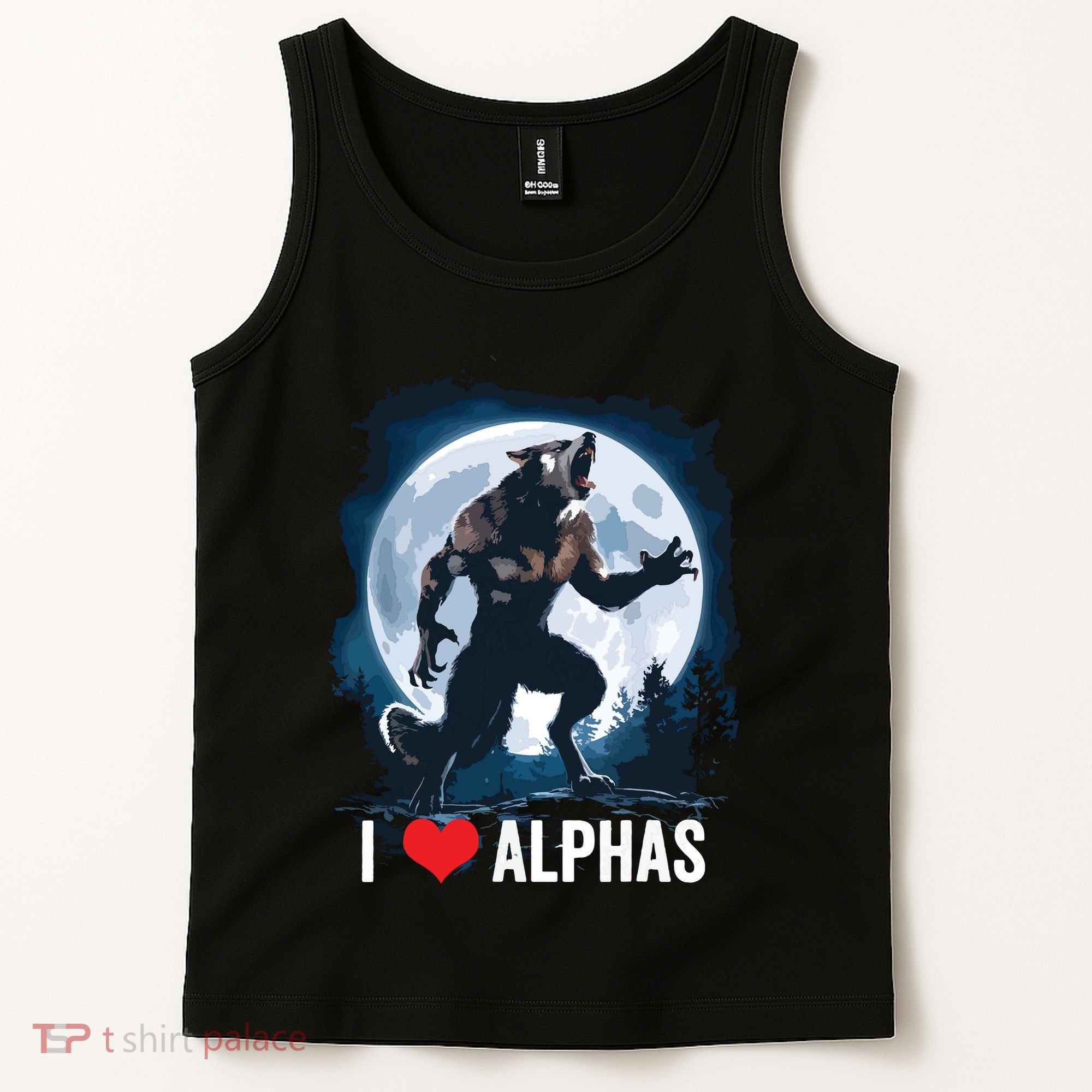Funny Cringe Werewolf Wolf Meme I Heart Alphas I Love Alphas Tank Top