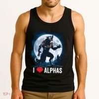 Funny Cringe Werewolf Wolf Meme I Heart Alphas I Love Alphas Tank Top thumb 3