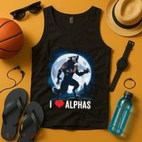 Funny Cringe Werewolf Wolf Meme I Heart Alphas I Love Alphas Tank Top thumb 4