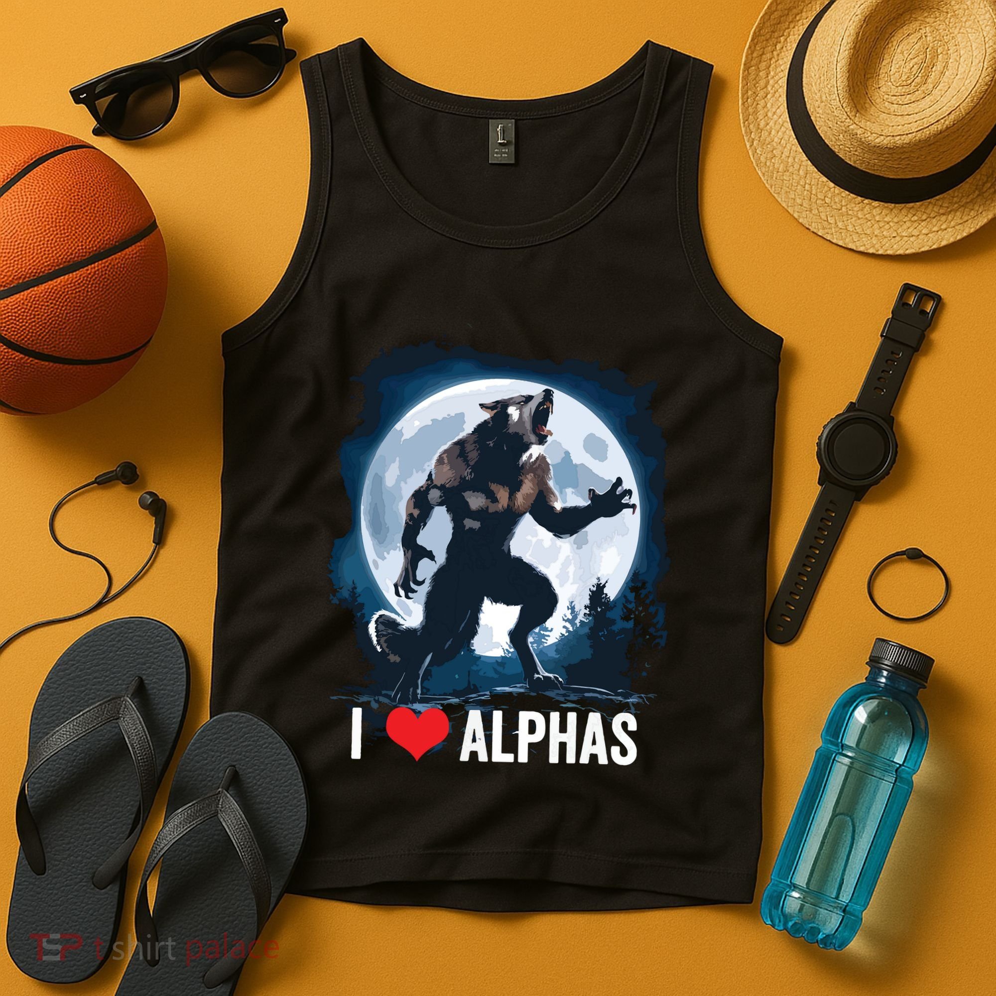 Funny Cringe Werewolf Wolf Meme I Heart Alphas I Love Alphas Tank Top
