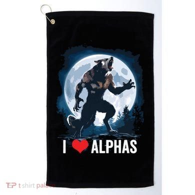 Funny Cringe Werewolf Wolf Meme I Heart Alphas I Love Alphas Golf Towel