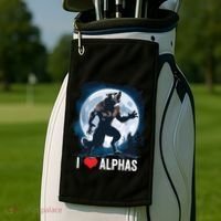 Funny Cringe Werewolf Wolf Meme I Heart Alphas I Love Alphas Golf Towel thumb 2