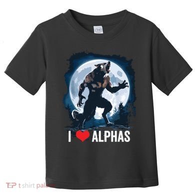 Funny Cringe Werewolf Wolf Meme I Heart Alphas I Love Alphas Toddler T-Shirt