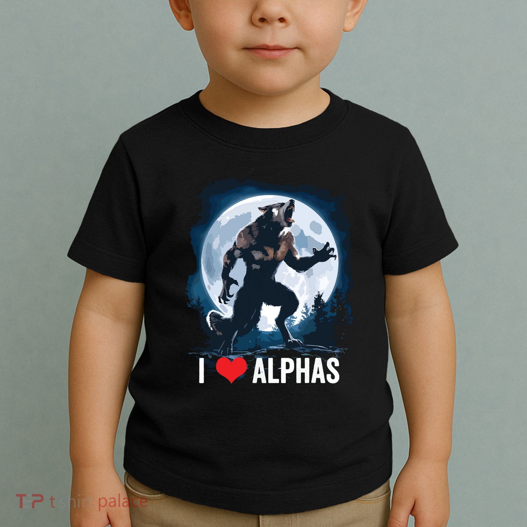 Funny Cringe Werewolf Wolf Meme I Heart Alphas I Love Alphas Toddler T-Shirt