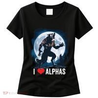 Funny Cringe Werewolf Wolf Meme I Heart Alphas I Love Alphas Women's T-Shirt thumb 0