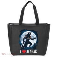 Funny Cringe Werewolf Wolf Meme I Heart Alphas I Love Alphas Tote Bag thumb 0