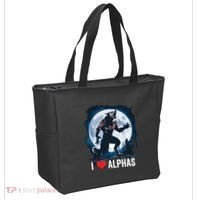 Funny Cringe Werewolf Wolf Meme I Heart Alphas I Love Alphas Tote Bag thumb 2