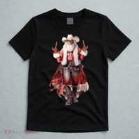 Funny Christmas Western Cowboy Santa Claus And Candy Cane T-Shirt thumb 5