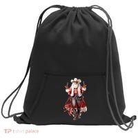 Funny Christmas Western Cowboy Santa Claus And Candy Cane Sweatshirt Cinch Pack Bag thumb 0
