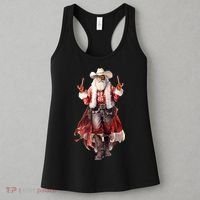 Funny Christmas Western Cowboy Santa Claus And Candy Cane Women's Tank Top thumb 3