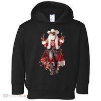 Funny Christmas Western Cowboy Santa Claus And Candy Cane Toddler Hoodie thumb 0