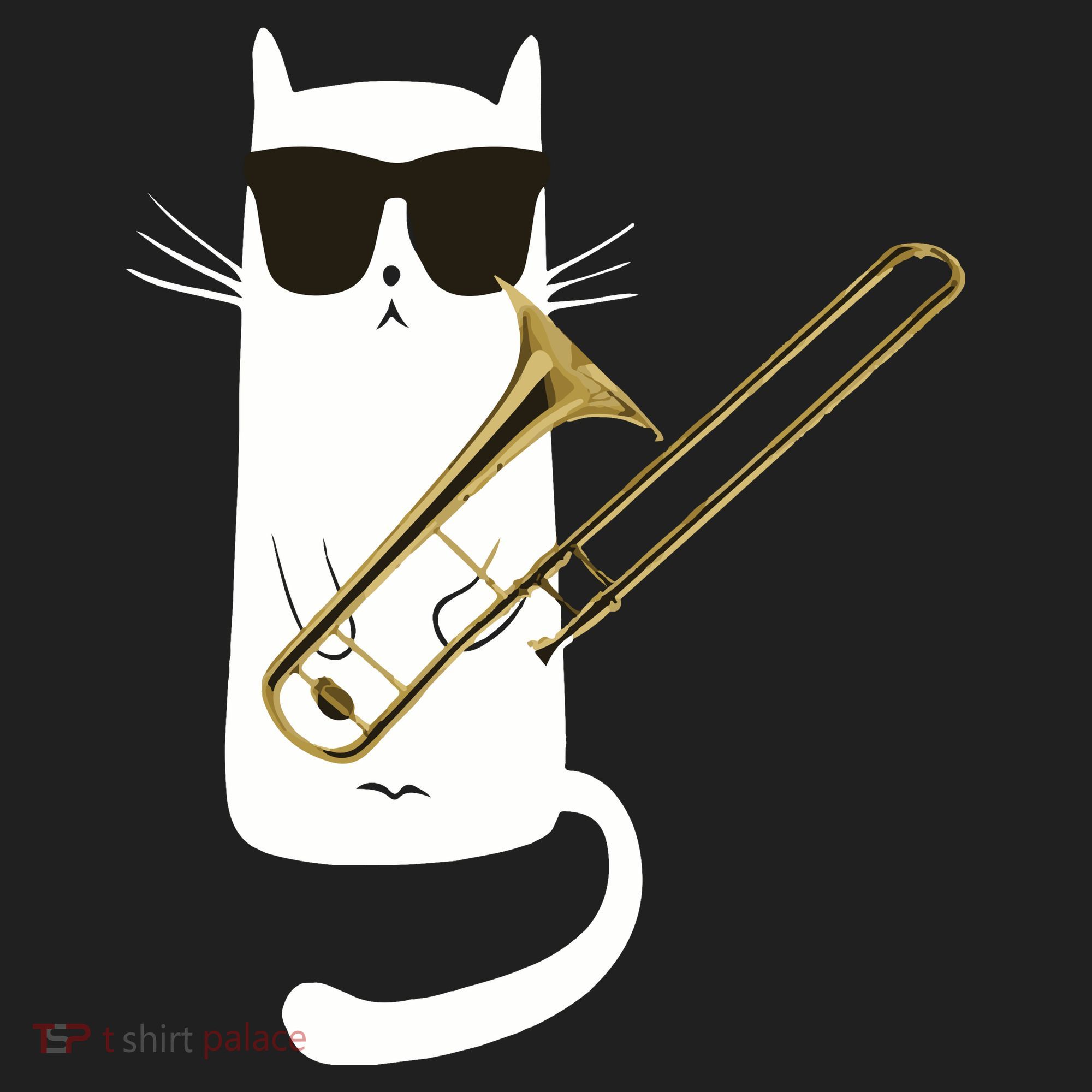Funny Cat Wearing Sunglasses Playing Trombone Tumbler