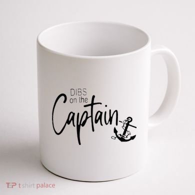 Funny Captain Wife Dibs On The Captain Coffee Mug back
