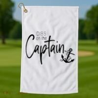 Funny Captain Wife Dibs On The Captain Golf Towel thumb 1