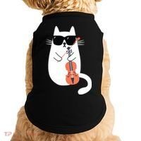 Funny Cat Wearing Sunglasses Playing Violin Viola Musician Doggie Tank thumb 0