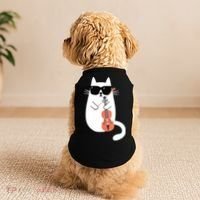 Funny Cat Wearing Sunglasses Playing Violin Viola Musician Doggie Tank thumb 2