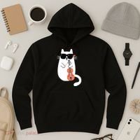 Funny Cat Wearing Sunglasses Playing Violin Viola Musician Hoodie thumb 3