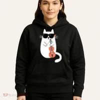 Funny Cat Wearing Sunglasses Playing Violin Viola Musician Hoodie thumb 5