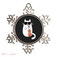 Funny Cat Wearing Sunglasses Playing Violin Viola Musician Ornament thumb 0