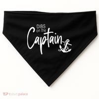 Funny Captain Wife Dibs On The Captain USA-Made Doggie Bandana thumb 0