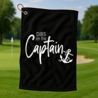 Funny Captain Wife Dibs On The Captain Golf Towel thumb 1