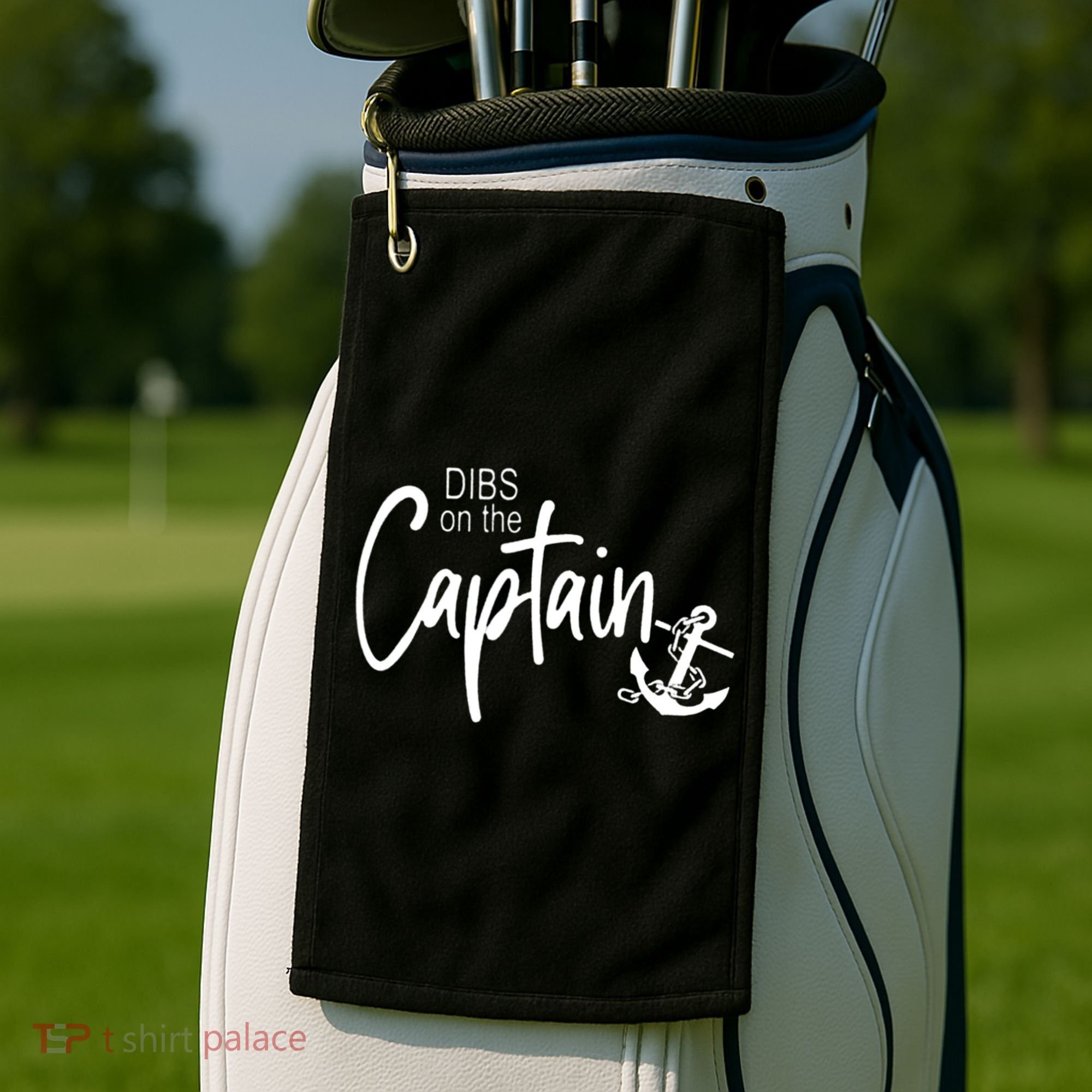Funny Captain Wife Dibs On The Captain Golf Towel