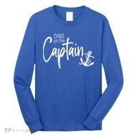 Funny Captain Wife Dibs On The Captain Long Sleeve Shirt thumb 0