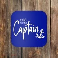 Funny Captain Wife Dibs On The Captain Coaster thumb 0