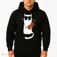 Funny Cat Wearing Sunglasses Playing Violin Hoodie thumb 2