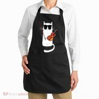 Funny Cat Wearing Sunglasses Playing Violin Apron thumb 2