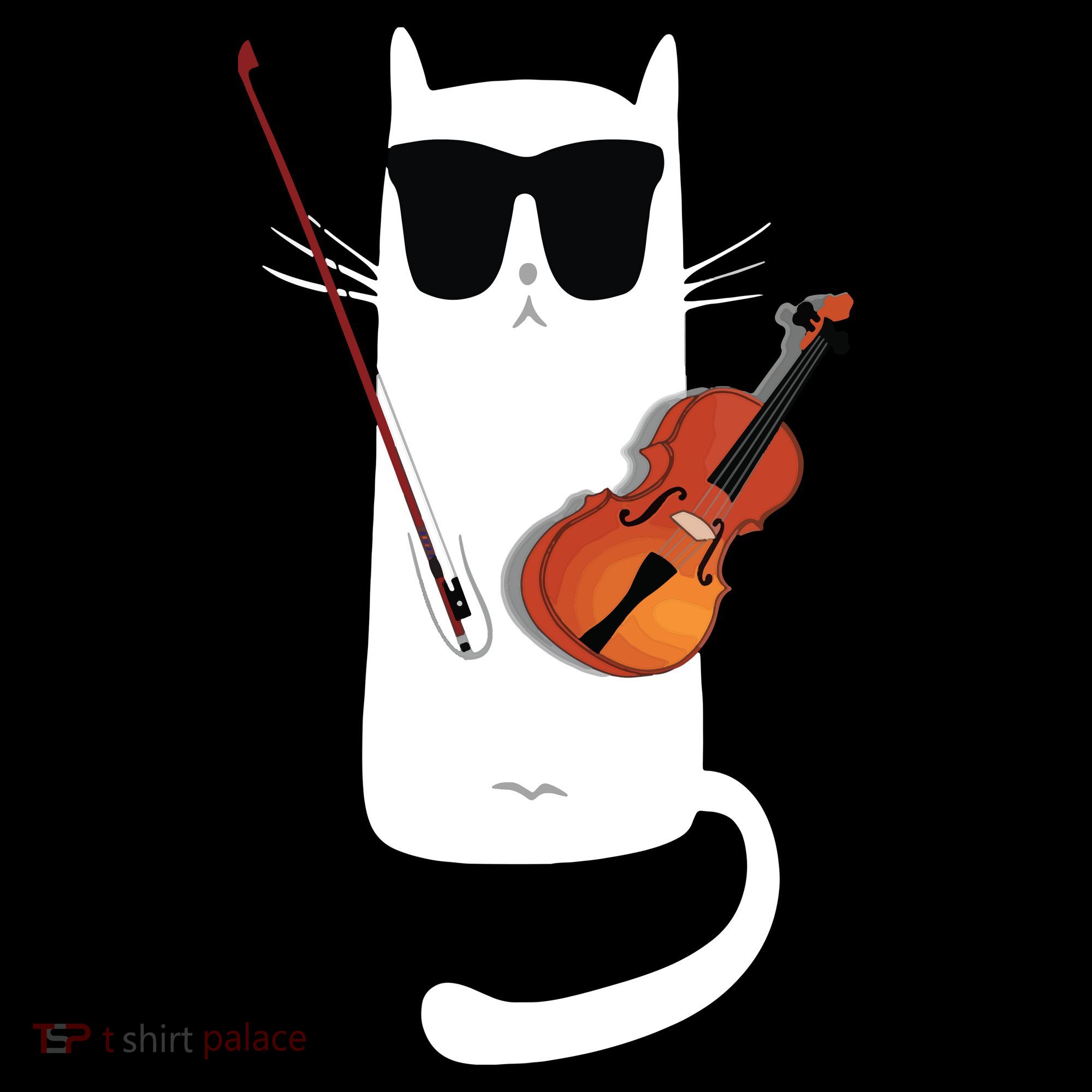 Funny Cat Wearing Sunglasses Playing Violin Sweatshirt