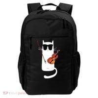 Funny Cat Wearing Sunglasses Playing Violin Backpack thumb 0