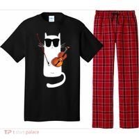 Funny Cat Wearing Sunglasses Playing Violin Pajama Set thumb 0