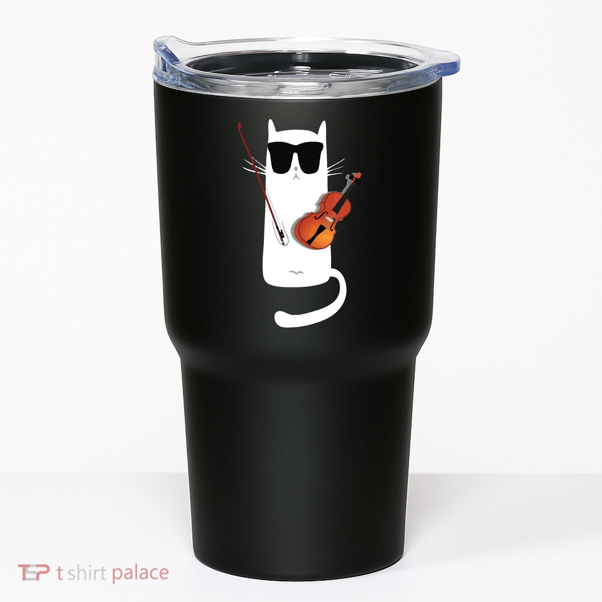 Funny Cat Wearing Sunglasses Playing Violin Tumbler