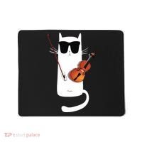 Funny Cat Wearing Sunglasses Playing Violin Mousepad thumb 0