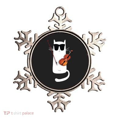 Funny Cat Wearing Sunglasses Playing Violin Ornament