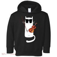 Funny Cat Wearing Sunglasses Playing Violin Toddler Hoodie thumb 0