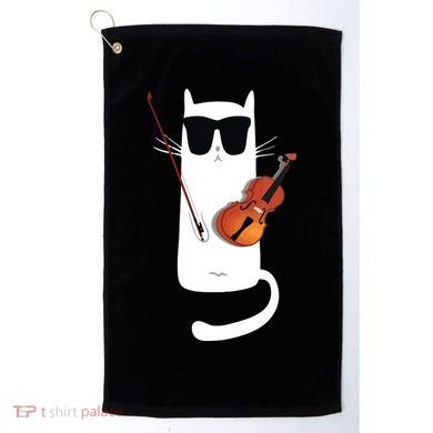 Funny Cat Wearing Sunglasses Playing Violin Golf Towel