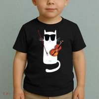 Funny Cat Wearing Sunglasses Playing Violin Toddler T-Shirt thumb 2