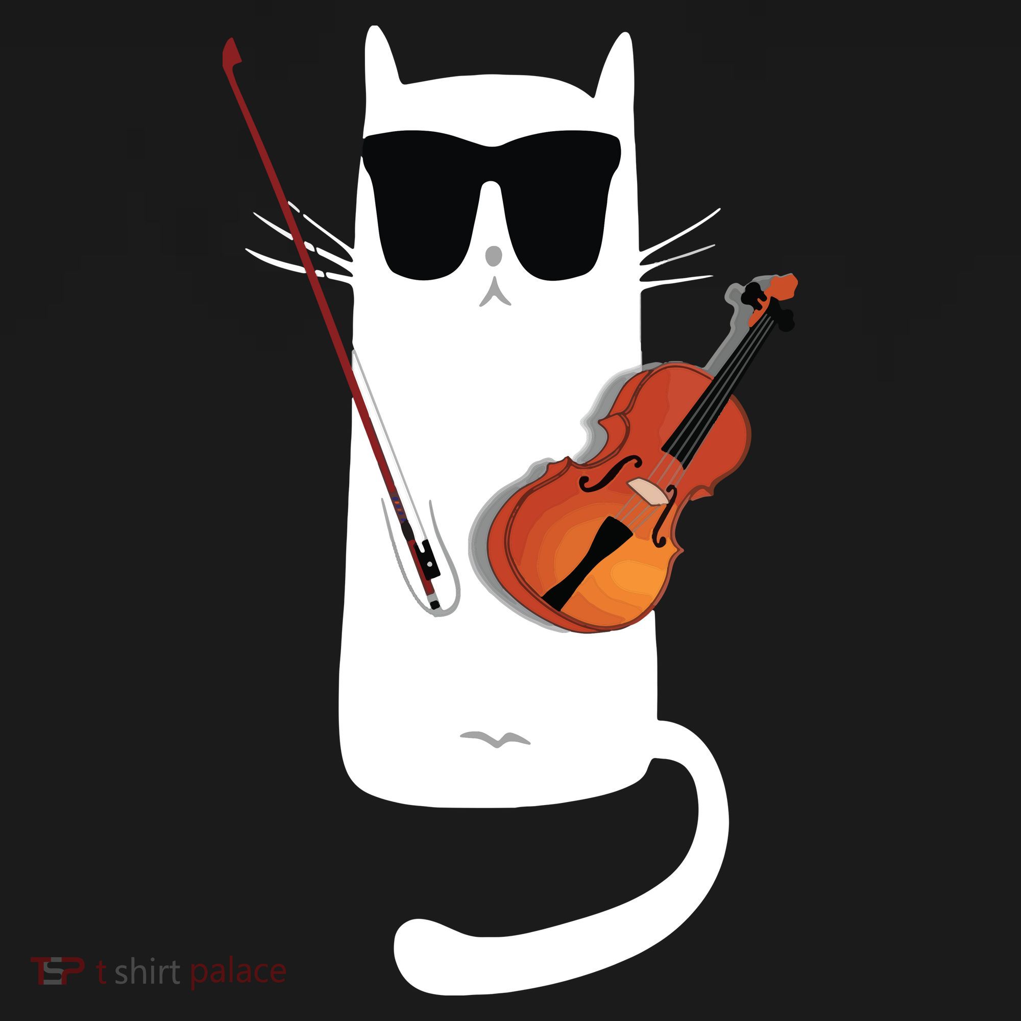 Funny Cat Wearing Sunglasses Playing Violin Toddler T-Shirt