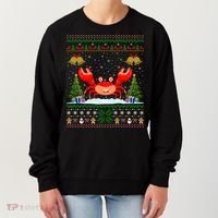 Funny Crabs Xmas Gift Santa Hat Ugly Crab Christmas Cool Gift Women's Sweatshirt thumb 0
