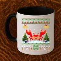 Funny Crabs Xmas Gift Santa Hat Ugly Crab Christmas Cool Gift Coffee Mug thumb 2